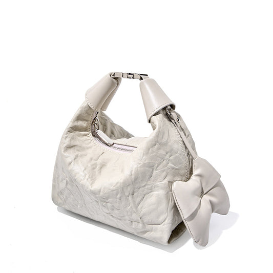 Noir Crinkle Mini Çanta | Fiyonk Detaylı Modern Tasarım
