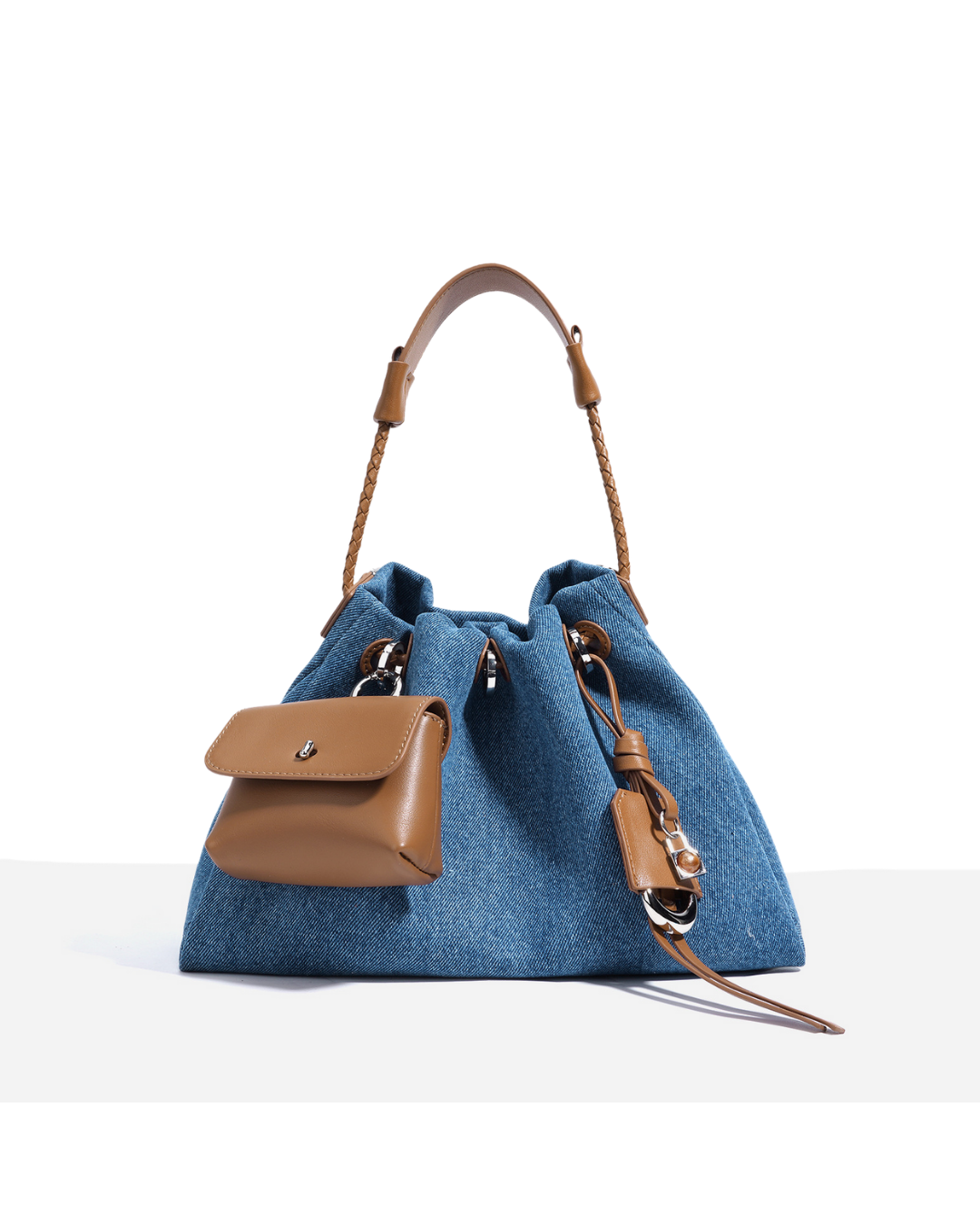 Breeze Denim Gather Omuz Çantası | Şık ve Fonksiyonel Tasarım