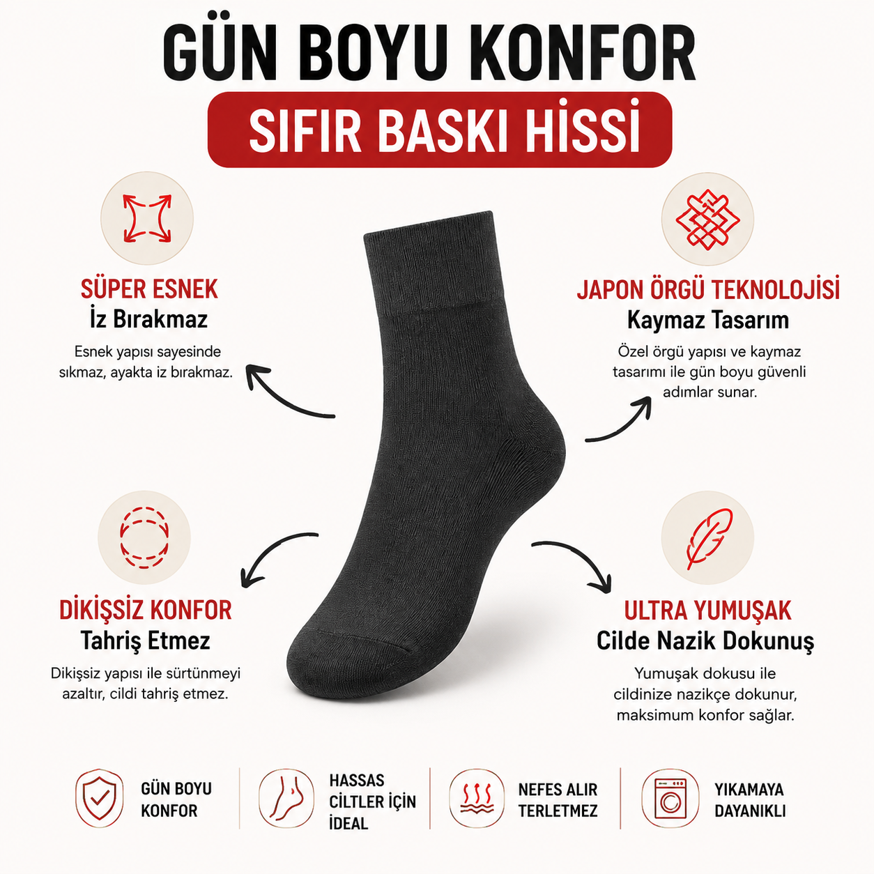 MagicStretch Bilek Çorabı – Tek Beden