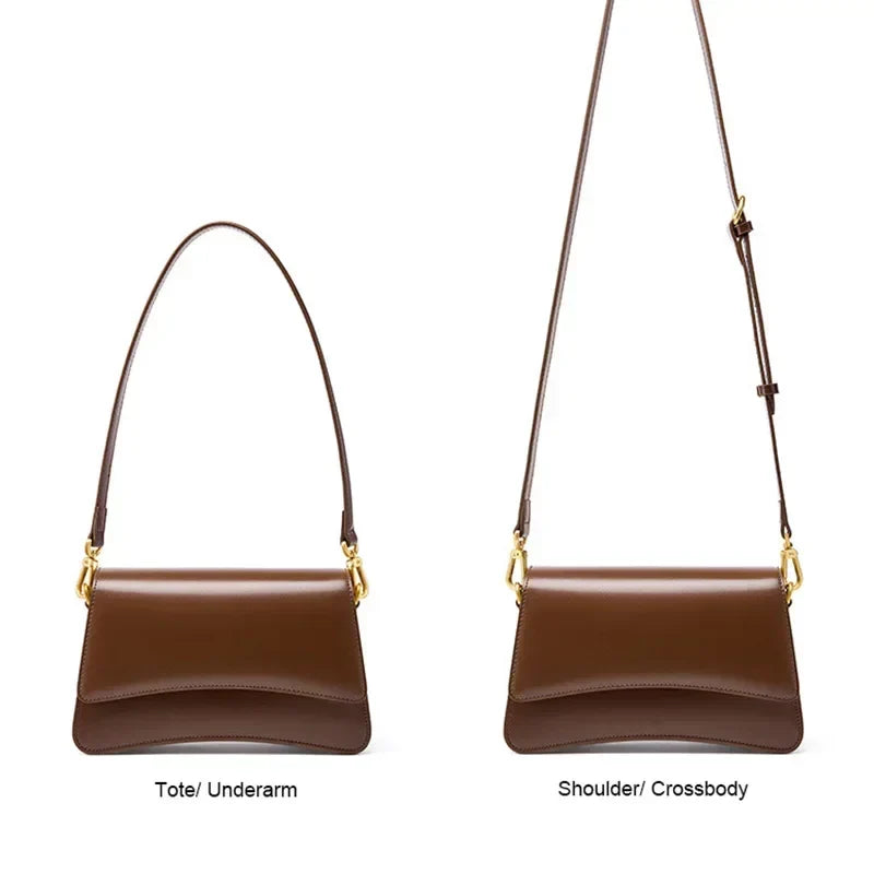 Pure Gloss Flap Deri Çanta | Şık ve Çok Yönlü Tasarım