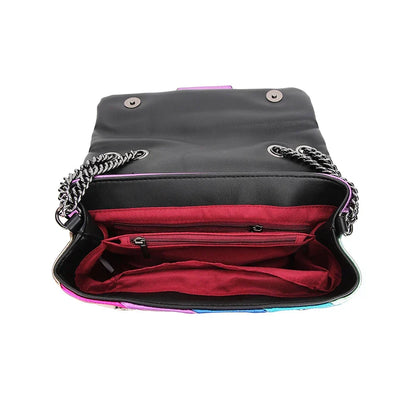 Rainbow Style Zincirli Çanta | Canlı Desen, Modern & Trendy